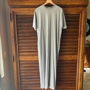 Frankie Shop Heather Gray Crew Neck Long Dress